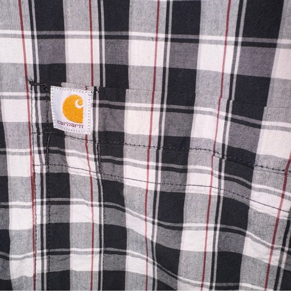Carhartt Men’s Short Sleeve Button Down Casual Plaid Shirt Relaxed Fit Large‎ - Picture 2 of 5